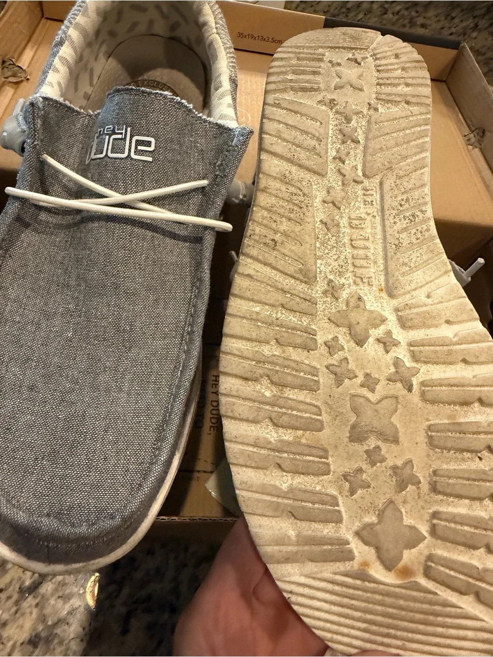 Hey Dude Gray Canvas Slip-On Loafers